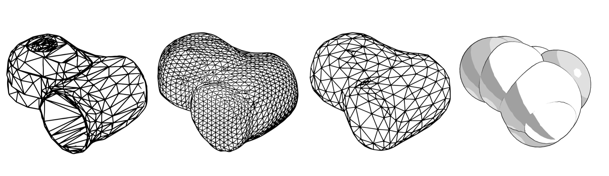 Robot link mesh simplified and approximated with spheres